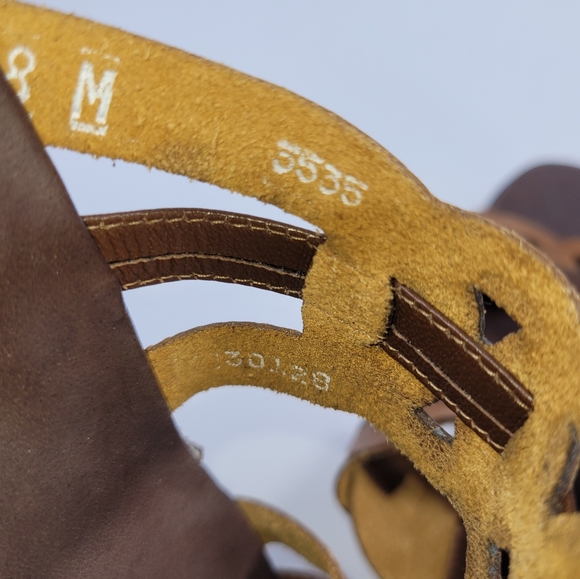 Munro American Walking Wedge Chunky Circle Strap Flat Slide In Sandle Shoe Sz 8 - Picture 9 of 13